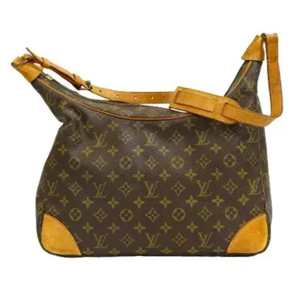 Louis Vuitton LV Boulogne Monogram Shoulder Bag Canvas Leather Brown